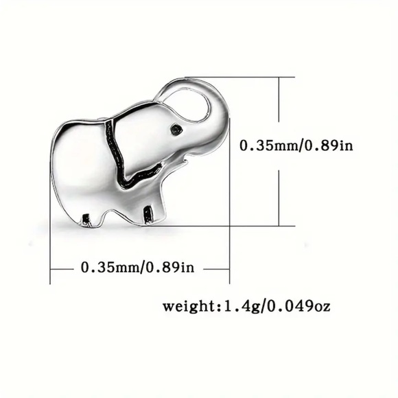 Sterling Silver Elephant Stud Earrings - Picture 6 of 6